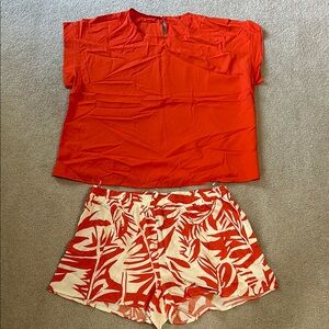 New SHEIN Curve 2 piece Short and Shirt Set